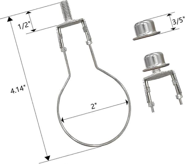 2-paknings lampeskjermholderadaptersett (sølv)