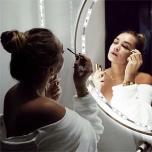 Injection Molded Protective Vanity Lights, Customize Mirror Size, Hollywood Style, Easy To Install, Smart Memory Function, Adhesive On Back For