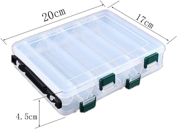Transparent Bait Box, Double-Sided Visible Handle, 10 Compartments