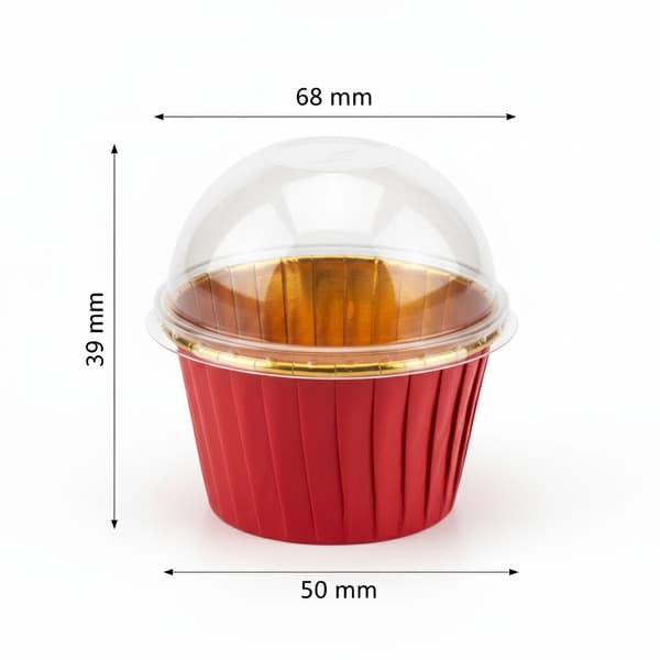 Muffin Tin with Lid 25pcs Cupcake Mold Aluminum Red