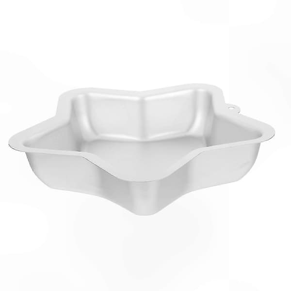 Stjerneformet non-stick kakeform, bakeform i aluminium for bursdagsfester, 24x23x4.8cm, sølv, 1-delt 25-26