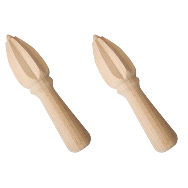 2X Beech Lemon Squeezer Manual Solid Wood Lemon Cone Press Orange Lemon Squeezer Lemon Juicer Tool