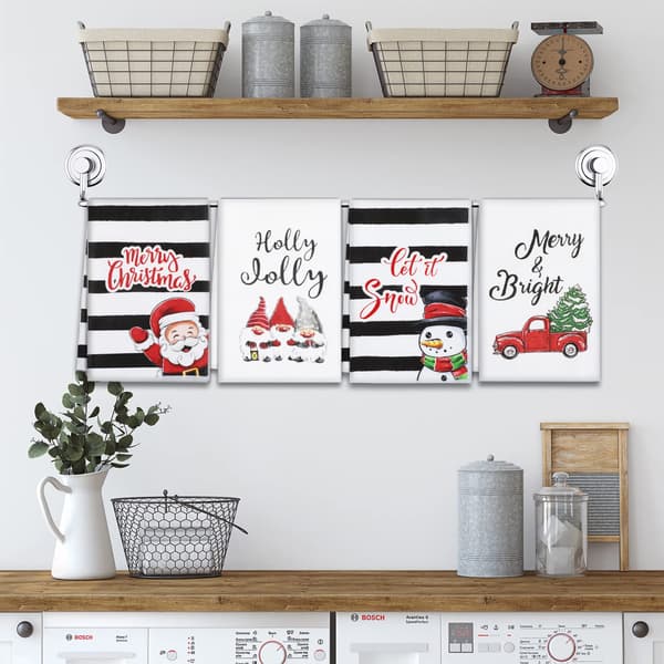 4-pack Christmas Dishcloths for Kitchen, Baking, Cleaning - Super Absorbent Towels with Fun Motifs