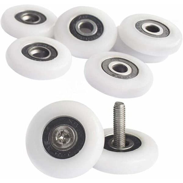 Shower Door Wheels - 25mm Rollers - Shower Enclosure Rollers - With Screws, by DEBUNS