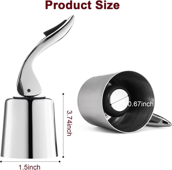 (Silver, 2-pack) Wine stoppers for wine bottles with stainless DXGHC