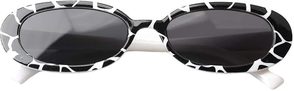 Women's Oval Cow-Patterned Small Sunglasses Trendy Dotted Colors Cow Pattern Cow Pattern