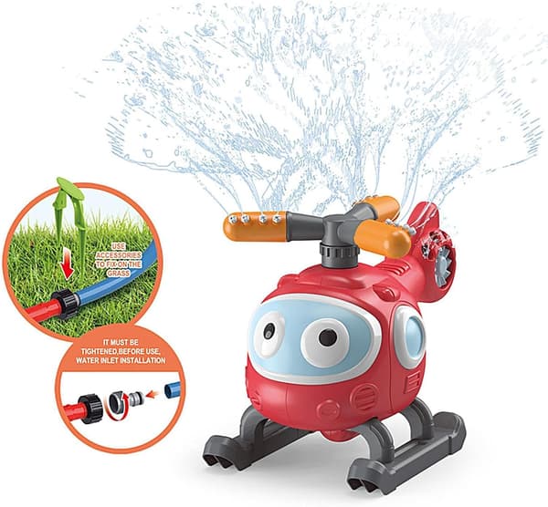 bakgård-flygplan-sprinkler-leksak, vattenspridare-baseboll-leksak D - D