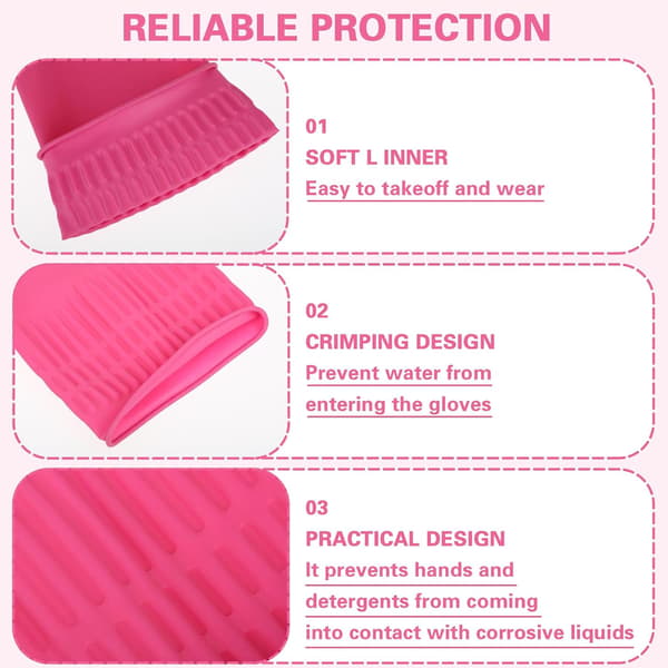 Rubber Gloves for Cleaning, Extra Long Waterproof Non-slip