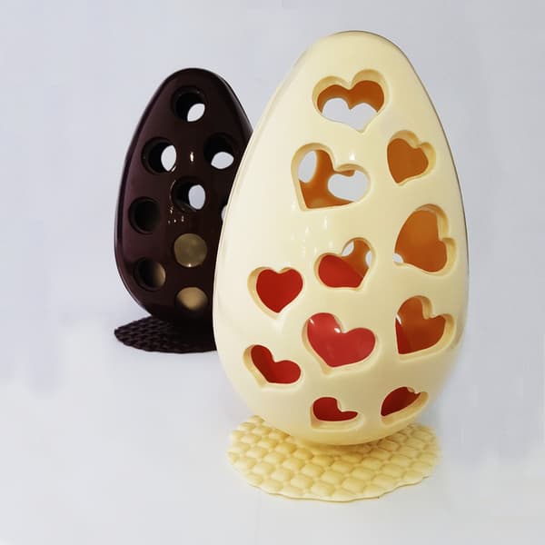 Pralinform Mönstret Egg 500g - Sjokoladeform - BWB 9552 - Spesiell 3-delt form Transparent transparent