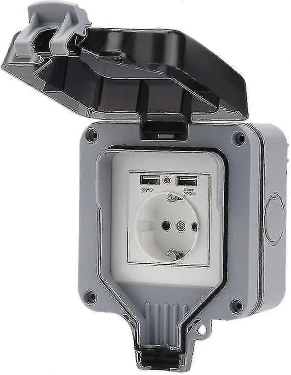 Trädgårdsuttag Utomhusuttag IP66 Vattentätt USB-uttag Väggmonterat uttag