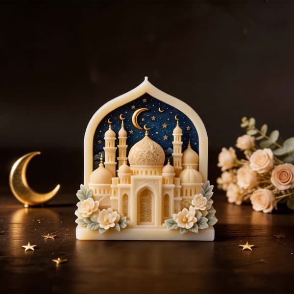 Artistic Palazzo Shaped Silicone Candle Mold for Home Decor Projects