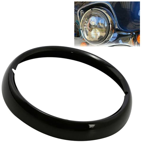 7 inch Black Motorcycle Headlight Trim Ring for Touring Street Glide Road King