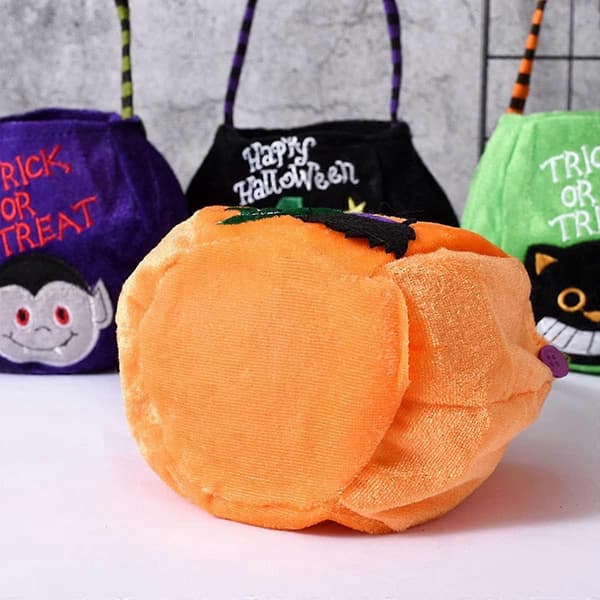 4 st Trick or Treat Godis Present Handväska, Halloween Godisväskor, Halloween Pumpakorgar, Återanvändbara Pumpaväskor för Barn Maskerad