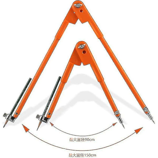 Professional Woodworking Compass, Adjustable Large Diameter Compass for Marking and Scribing Geometry 150 cm -XF4-