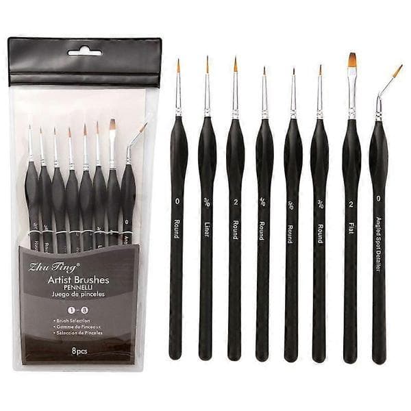 Practical and Beautiful 8x Extra Fine Detail Paint Brushes for Artists and Model Builders