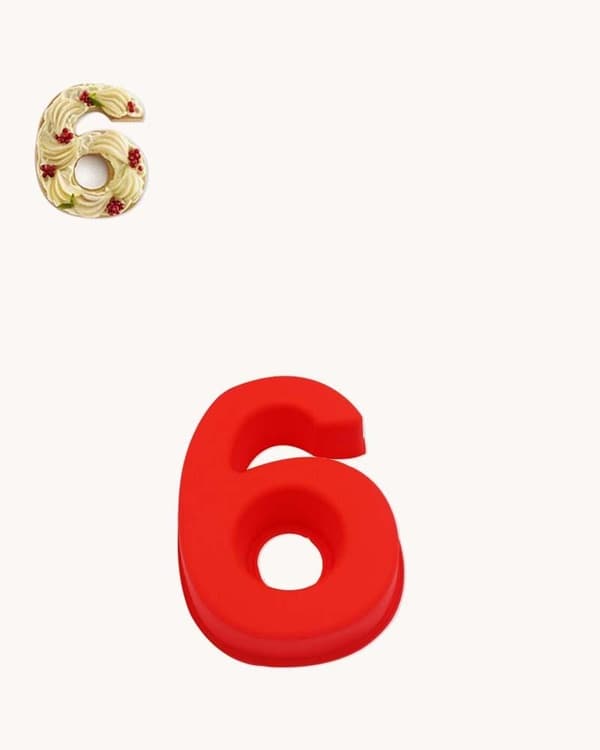 Tall 6 Tallkake Tallform Röd red