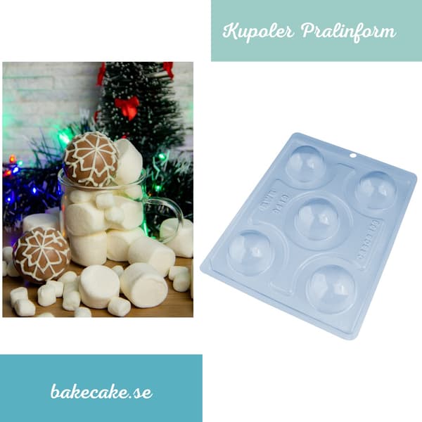 Pralineform Kuppel Chokoladeform - Chokoladebombe - BWB 9419 - Special 3-delt form