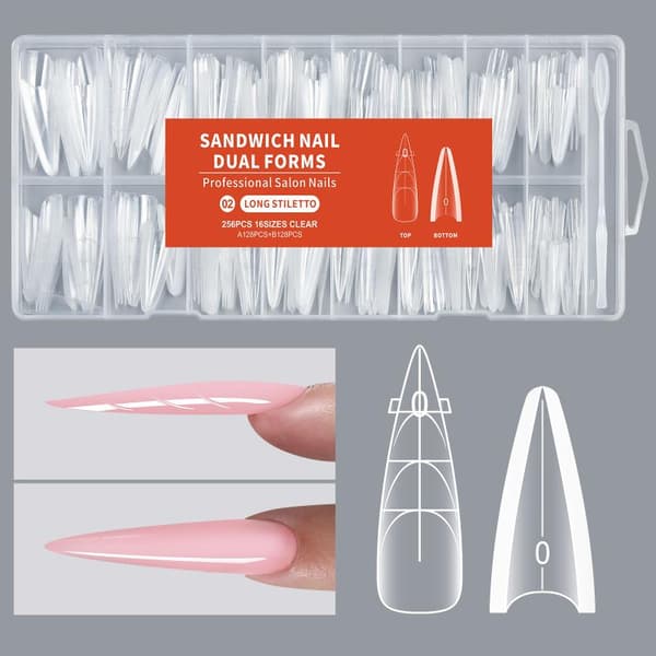 Sandwich Nails Dual Forms - 256 stk lange kistenegleformer for Q 3