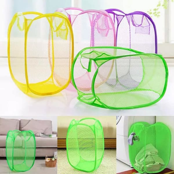 Mesh Bag for Laundry, Portable Laundry Basket, Large Foldable for 100