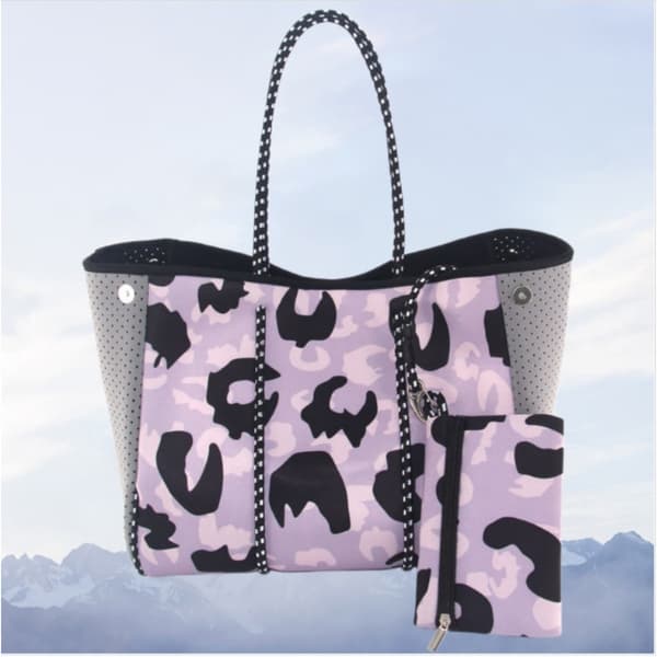 Neoprene Beach Bag Waterproof for Beach and Pool, Spacious 45cm x 18cm, Handheld and Shoulder Carry, Printed Design