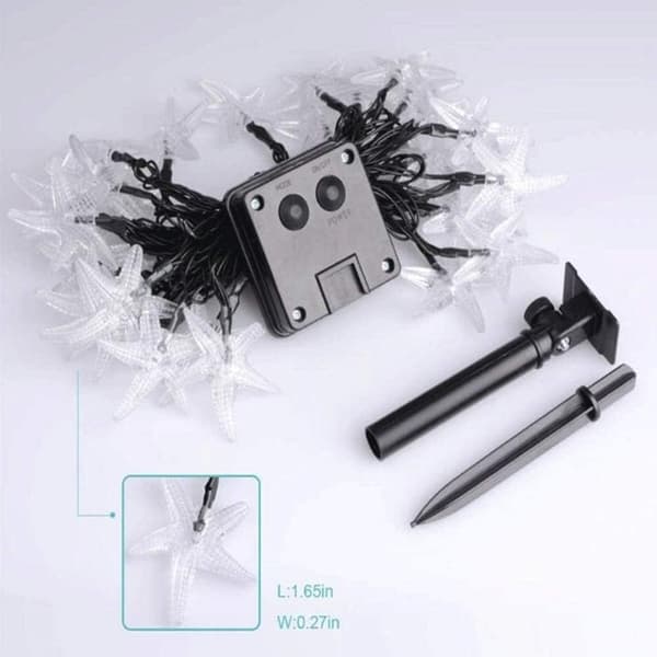 Solcelle stjernelys, 6,5 m 30 LED-lys 8 tilstande (Multifarvet)