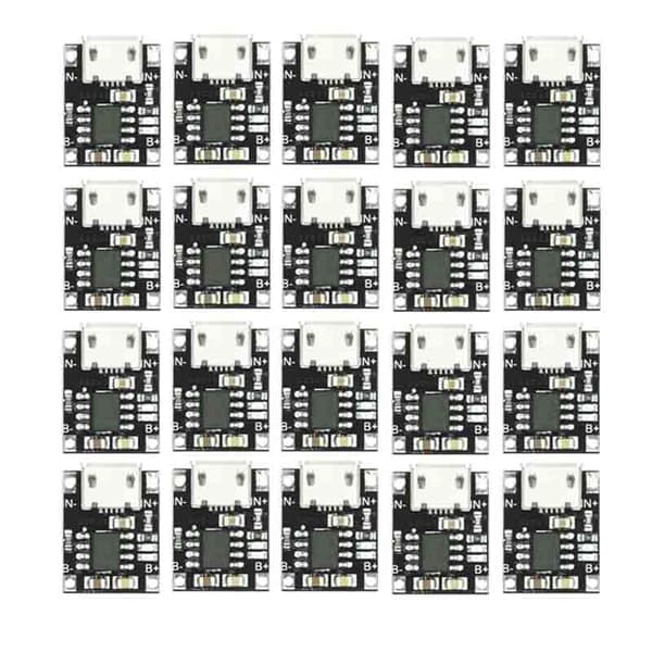 20 kpl 18650 3.7V 3.6V 4.2V levy 1A (mikro musta) -