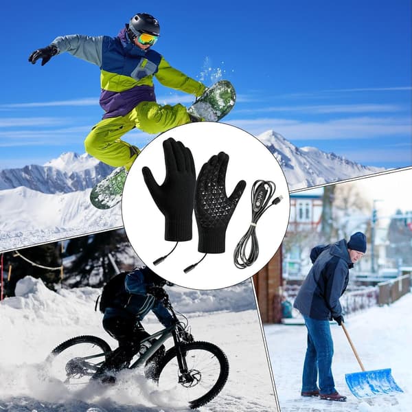 Opvarmede handsker, håndvarmere, touchscreen-handske til koldt vejr sort - Schwarz