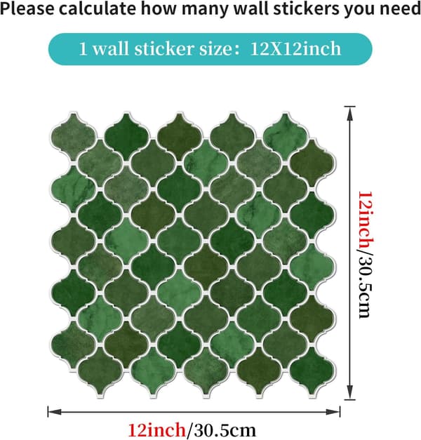 12-pack Self-Adhesive Floor Tiles Decals 30.5 x 30.5 cm Removable Floor Murals (B)