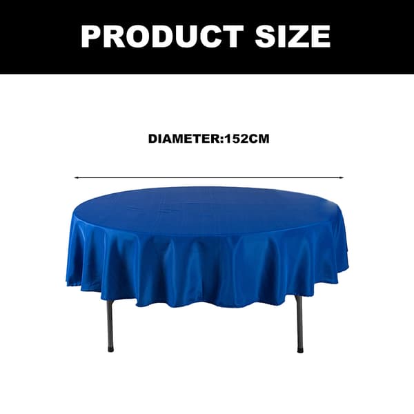 1 pc Solid Color Round Tablecloth - Plain Weave - Royal Blue - Round 152 cm (60 inch)
