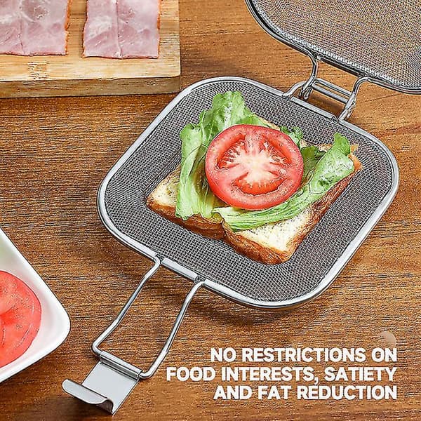 Smørbrødgrill i rustfritt stål, grillnett for brød, for hjemmebaking