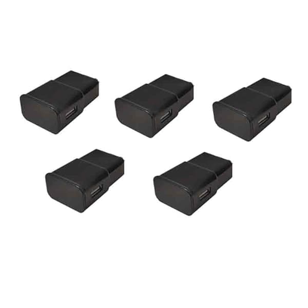 5 STK 5V 1A 2A enkelt USB-interface (2A US sort) -