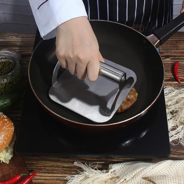 Smashburger Hamburgerpresse Smashjern Rustfritt stål Silver silver