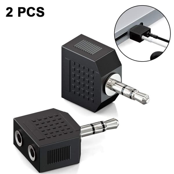 3,5 mm hörlursdelare Y (2-pack) | 1 hane till 2 honor