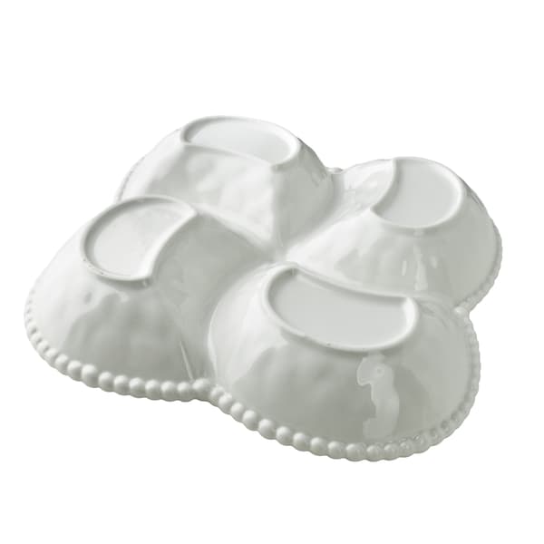 Serveringsskål Porselen BASIC 4-roms 25x25x5 cm Hvit 1 stk