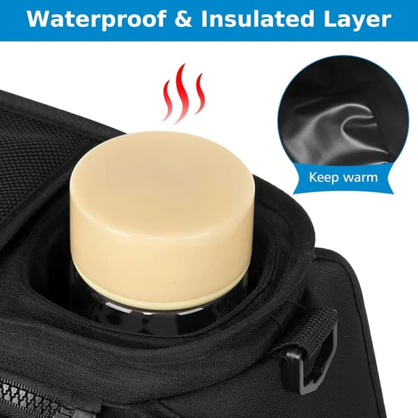 Universal Stroller Organizer with Insulated Cup Holders and Detachable Phone Pouch for Strollers Black
