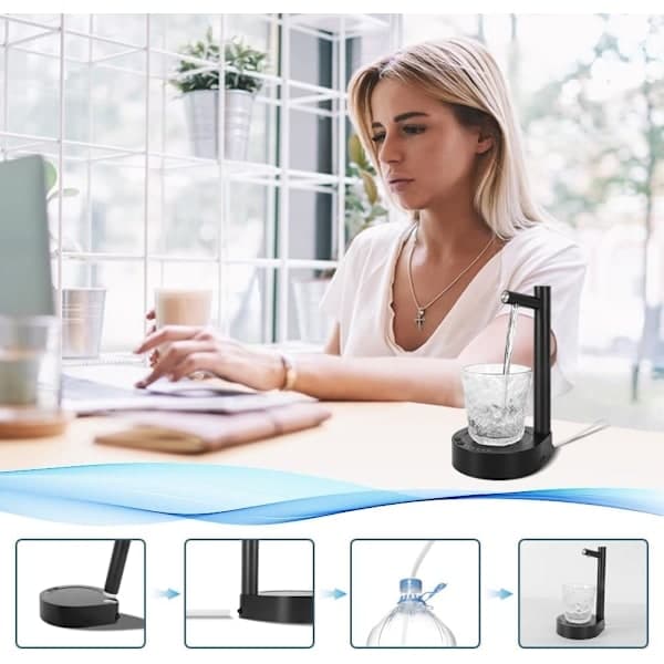 Support Base Compatible with Cold Water Dispenser Kettle Pump Bottle Universal Automatic USB Charging
