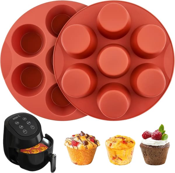 ING 2-delt Silikone Muffinsform - Bageform - 20×20cm - Rød