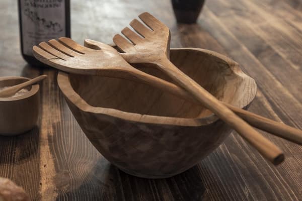 Salatbestik Hånd 30 cm træ Brun brown