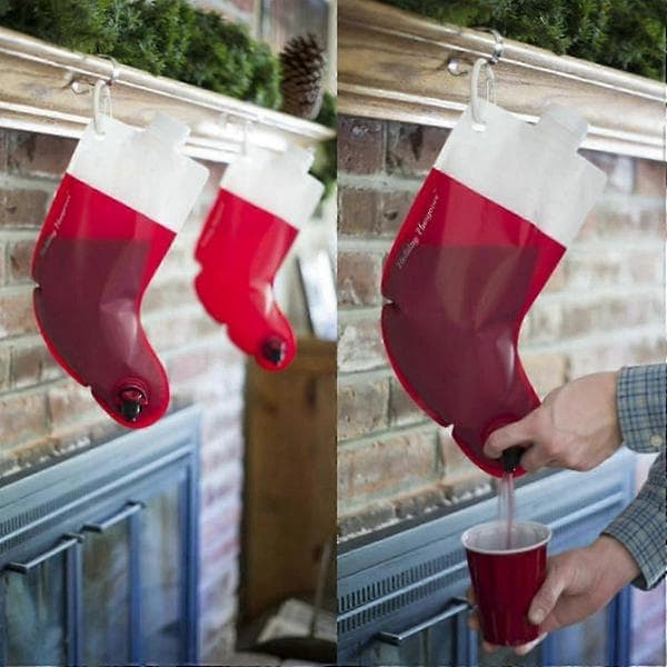 Christmas Stocking Wine Bag, Beverage Container for Christmas Party