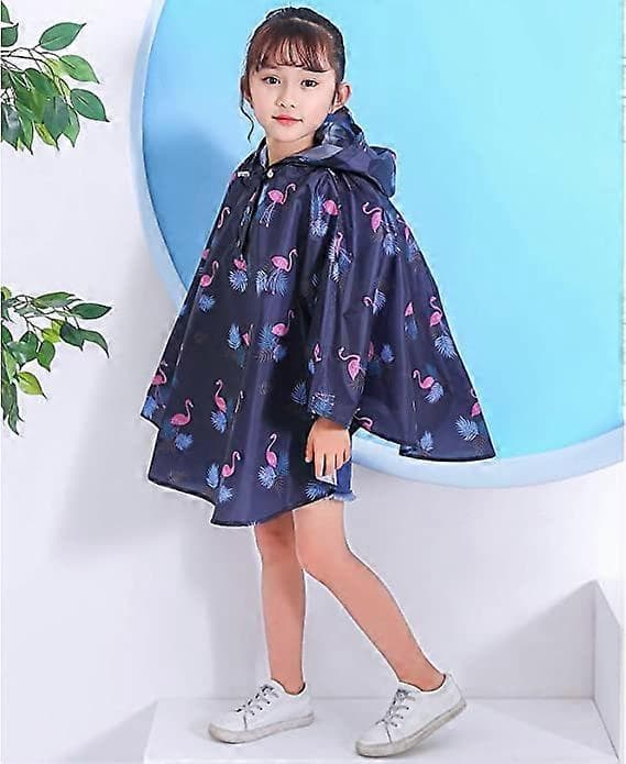Regnjakke Unisex Barn Jenter Poncho Barn Regnjakke Med Hette Flaggermusermet Med Hette 1-12 År Anbefalt Høyde 80-100CM