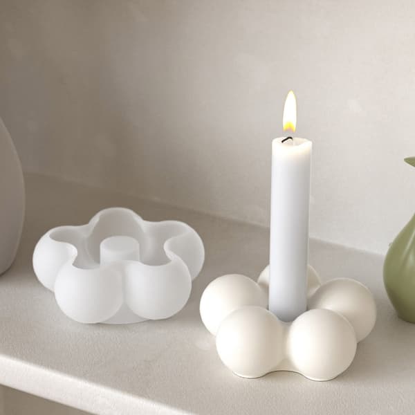 Silicone Mold for Creating Flower-Shaped Candlestick Desk Decoration