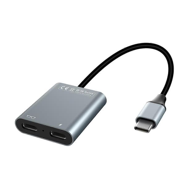 AR Transfer Charging Module AR Glasses Hub Charging Adapter Fits Thunderbird Air, Rokid, Xreal Air Smart Glasses Silver Gray Silver Gray