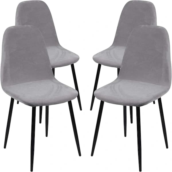 NA/Skandinaviska sammetsstolsöverdrag, 4-pack stretchiga matstolsöverdrag, A