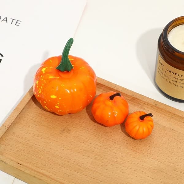 16 Pieces Mini Pumpkins, Artificial, Lifelike, Autumn Harvest