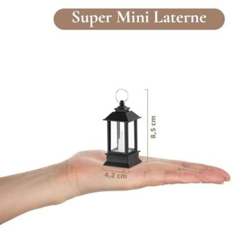 Mini LED-udendørslanterner: Sæt med 24, 9 cm, meget små dekorative sorte lanterner med LED-lys, ideelle til bryllupper, fester, Ramadan