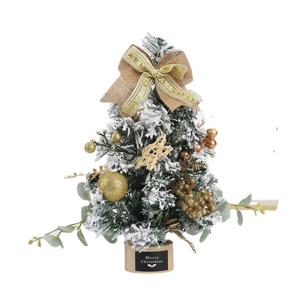 Golden Miniature Christmas Gift 30cm Desktop Simulation Plant Office Decoration