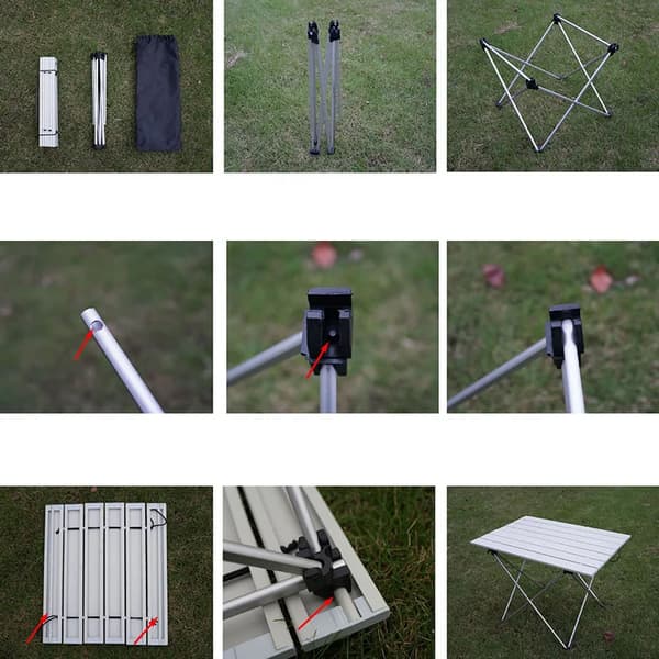 Letvægts foldbart campingbord i højstyrke aluminiumslegering