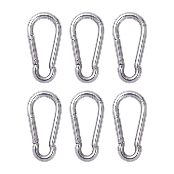 6-pack fjäderbelastade karbinhakar, kraftig karbinhake - M8 C C