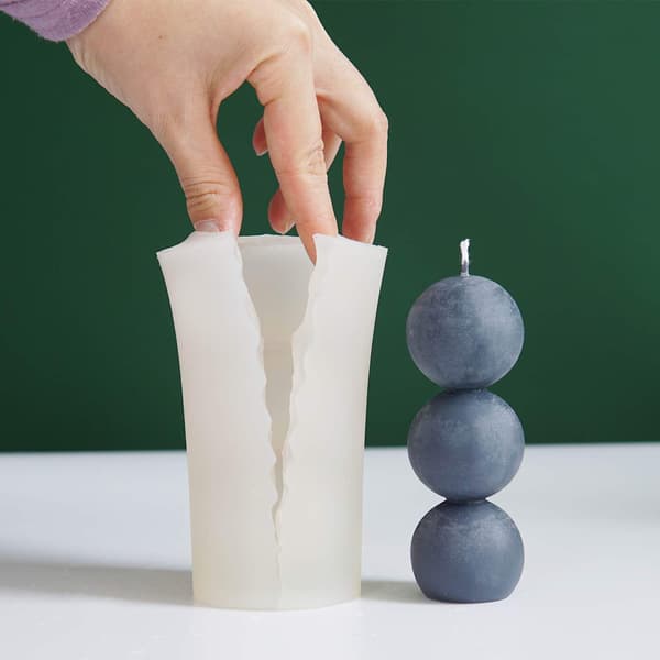 3D Silikoneform Lysform, Kugler Lysfremstilling Form Silikone Lysforme Til Lysfremstilling Græskar Lysform 3 Konsekutive Kugler Geometrisk Form