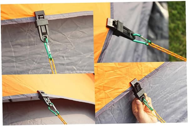 Multifunksjonell vindtau-spenne i nylon for campingklemmer teltklemme montering markiser solseil sommerferie vindbestandig -